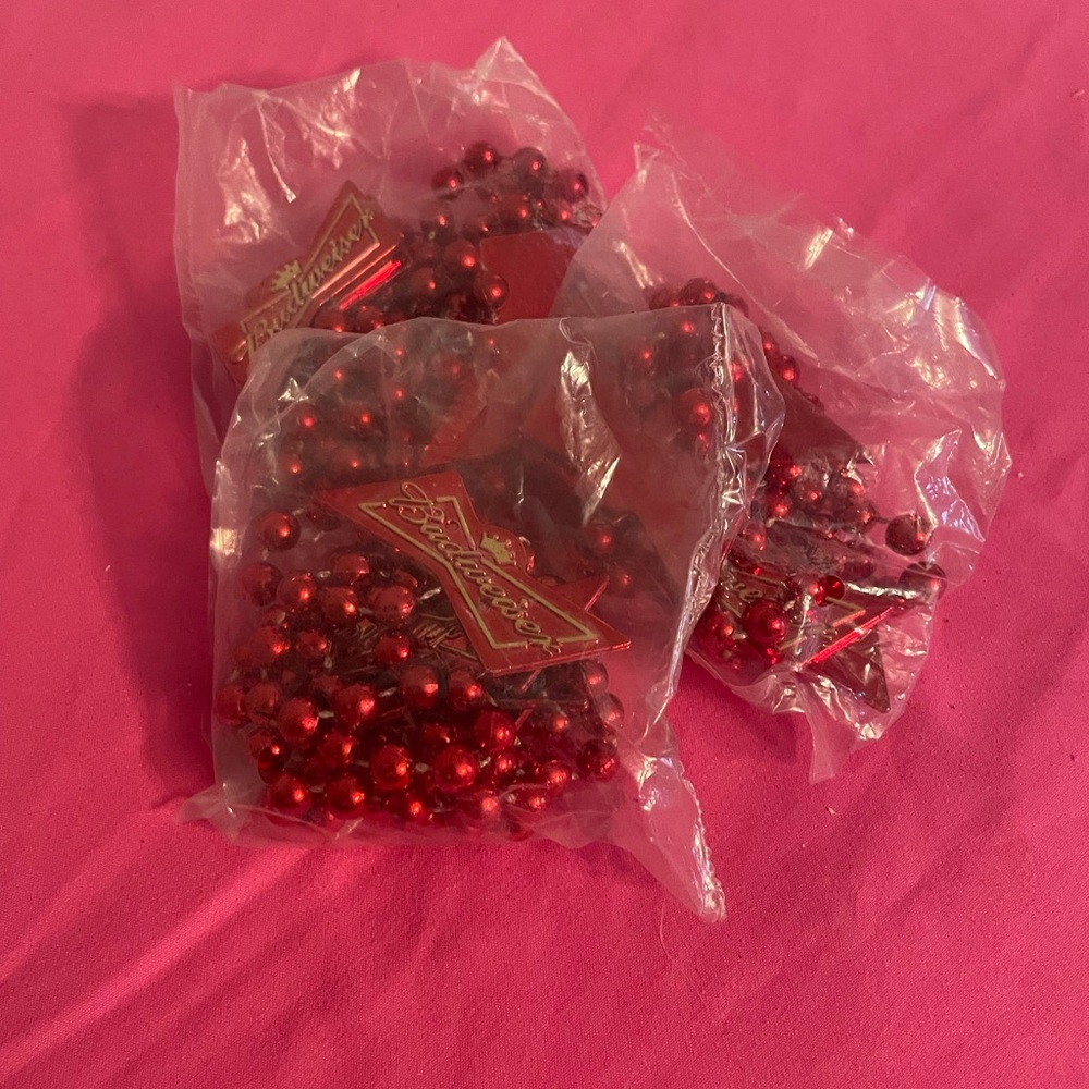 Budweiser Mardi Gras Beads NWOT